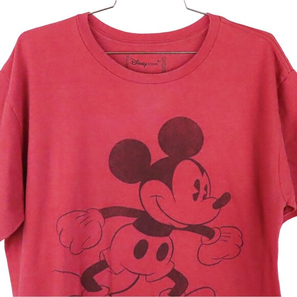 Disney Store Mickey Mouse Red Graphic T-Shirt Tee Size Large Vintage Look VGUC - Picture 5 of 11